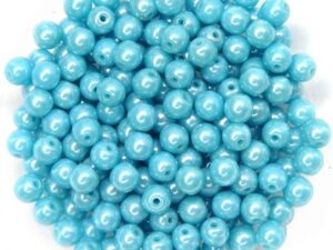 04-R-63030-14400 Lustered Opaque Blue Turquoise, Round 4 mm. 100 Pc.-11886