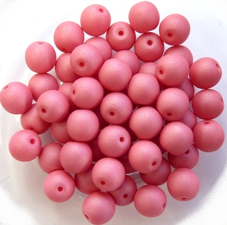 06-R-02010-29560 Saturated Pink Round 6 mm. 50 Pc.-0