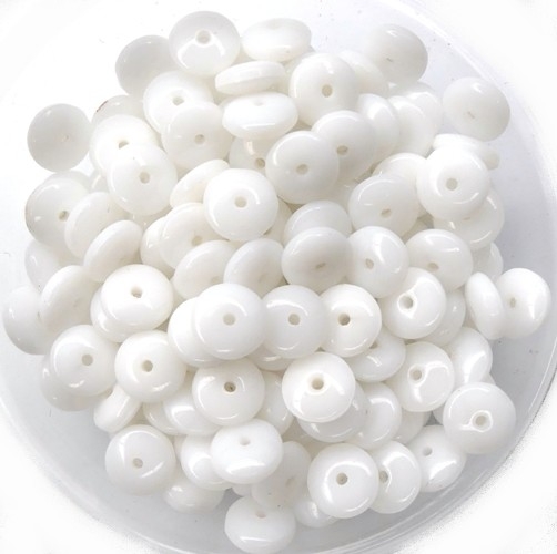 Disc-02090 Opaque White Rondelle 100 Pc.-15743