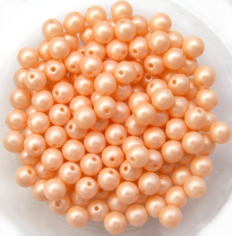 04-R-02010-29303 Light Peach Pastel Pearl round 4 mm. 100 Pc.-0