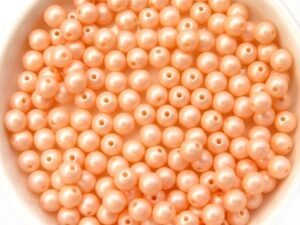 04-R-02010-29303 Light Peach Pastel Pearl round 4 mm. 100 Pc.-12180