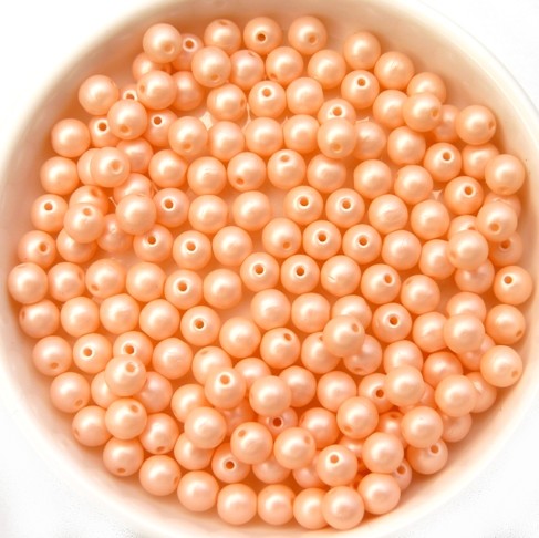 04-R-02010-29303 Light Peach Pastel Pearl round 4 mm. 100 Pc.-12180