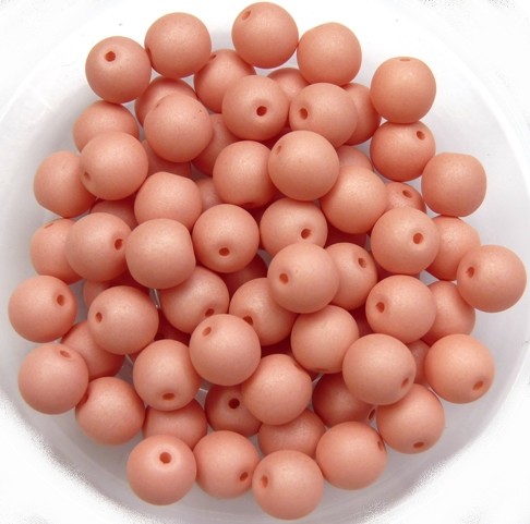 06-R-02010-29563 Saturated Peach Round 6 mm. 50 Pc.-0