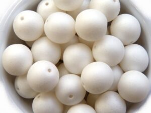 10-R-02010-29571 Opaque Silk Mat White Round 10 mm. 15 Pc.-0
