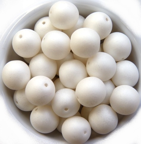 10-R-02010-29571 Opaque Silk Mat White Round 10 mm. 15 Pc.-0