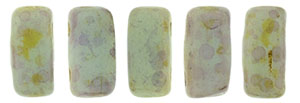 BRI-63100MLG Opaque Pale Turquoise Copper Picasso CzechMates Bricks 40 Pc.-12442