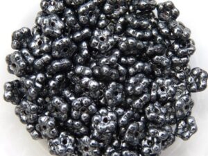 FN-23980-57901 Jet Grey Metallic Forget-Me-Not Beads 50 Pc.-12172