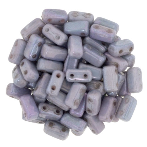 BRI-02010-15726 Opaque Luster Metallic Amethyst CzechMates Bricks 40 Pc.-0