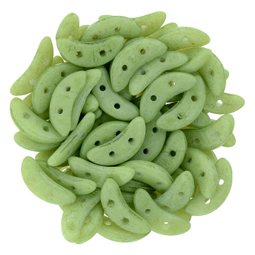 CMCR-S0010WH CzechMates Crescent ColorTrends: Opaque Green Flash 5 gram.-0 CMCR-S0010WH CzechMates Crescent ColorTrends: Opaque Green Flash 5 gram.-0