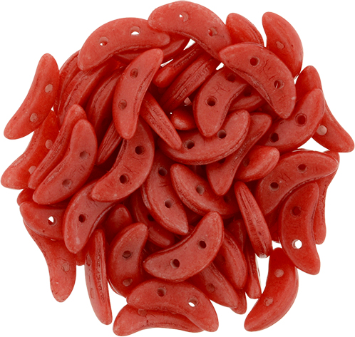 CMCR-S0016WH CzechMates Crescent ColorTrends: Opaque Aurora Red 5 gram.-0 CMCR-S0016WH CzechMates Crescent ColorTrends: Opaque Aurora Red 5 gram.-0