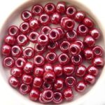 PR-1-0-93210-14400 Preciosa Opaque Dark Red Hematite Lustered 1/0 Rocaille ± 25 gram.-0