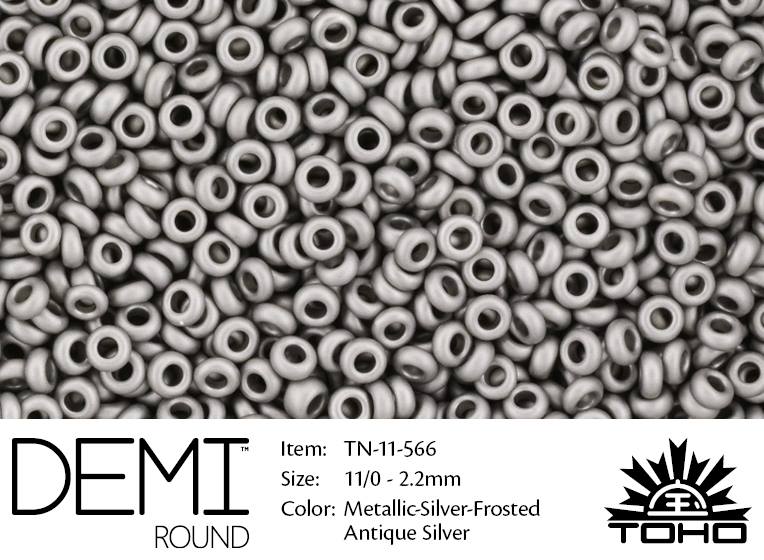 TN-11-0566 Demi Round TOHO Metallic Frosted Antique Silver-0 TN-11-0566 Demi Round TOHO Metallic Frosted Antique Silver-0