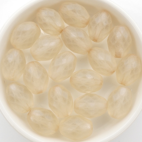 0040236 Crystal Matte Champagne Oval Facet 13 x 10 mm. 6 Pc.-12553