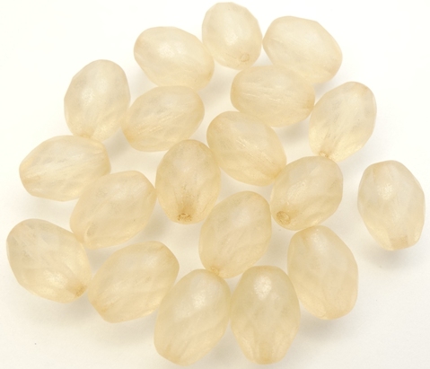 0040236 Crystal Matte Champagne Oval Facet 13 x 10 mm. 6 Pc.-0