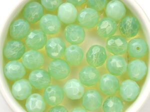 0100444 Chrysolite Opal Facet 8 mm. 15 Pc.-0