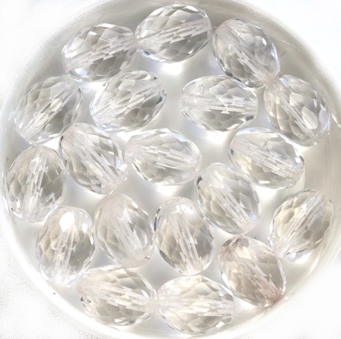 0150113 Crystal Oval facet. 12 x 9 mm. 9 Pc-0