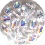 0150114 Crystal AB Oval facet. 13 x 10 mm. 6 Pc-0