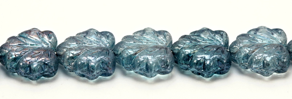 MPL-00030-14464 Crystal Blue Luster Maple Leaf 15 Pc.-0