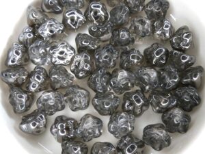 FLB-00030-27401 Crystal Half Chrome Flower Button 40 Pc.-12622