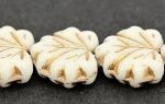 MPL-03000-54202 Chalk White Golden Inlay Maple Leaf 15 Pc.-0