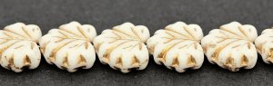 MPL-03000-54202 Chalk White Golden Inlay Maple Leaf 15 Pc.-0