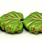 MPL-54010-54202 Green Silk with Golden Inlay Maple Leaf 15 Pc.-0