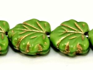 MPL-54010-54202 Green Silk with Golden Inlay Maple Leaf 15 Pc.-0