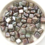 SL-13010-15781 Silky Bead, Opaque Beige Purple Iris 30 Pc.-0