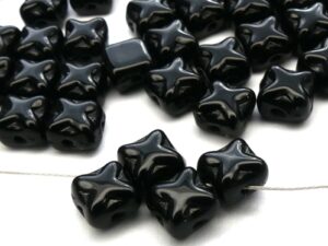 SL-23980-CR Opaque Jet Silky Beads Cross 30 Pc.-0