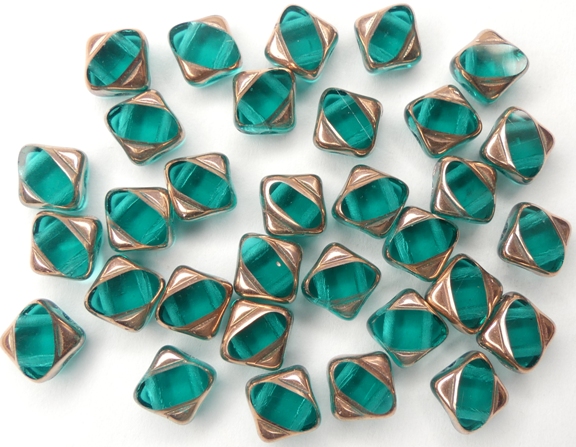 SL-60230-27101-TC Table Cut Silky Bead, Teal Capri Gold, 30 Pc.-12675