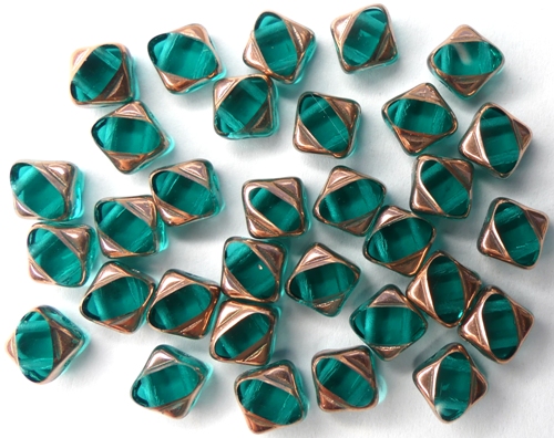 SL-60230-27101-TC Table Cut Silky Bead, Teal Capri Gold, 30 Pc.-12674