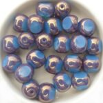 0090262 Light Blue Opal Bronze, 3 Cut facet 10 mm. 5 Pc.-0