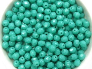 0100483 Opaque Green Turquoise, Facet 4 mm. 50 Pc.-0