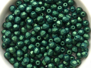 0100517 Gold Shine Dark Green facet 4 mm. 50 Pc.-0