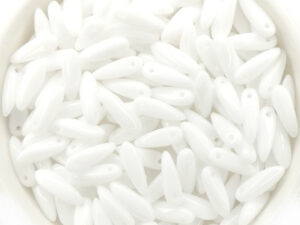 0140020 Opaque White Dagger bead 11x 3 mm. 40 Pc.-12908