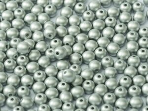 04-R-02010-29405 Alabaster Metallic Mat Silver Round 4 mm. 100 Pc.-0