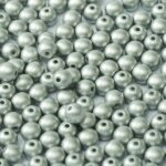 10-R-02010-29405 Alabaster Metallic Mat Silver Round 10 mm. 15 Pc.-0