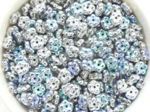 FN-00030-98553 Crystal Glittery Silver Forget-Me-Not Beads 50 Pc.-0