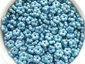 FN-02010-29436 Metallic Mat Blue Turquoise Forget-Me-Not Beads 50 Pc.-0