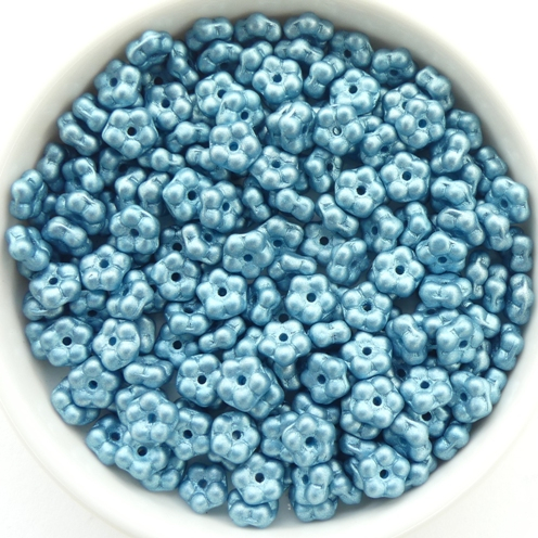 FN-02010-29436 Metallic Mat Blue Turquoise Forget-Me-Not Beads 50 Pc.-0 FN-02010-29436 Metallic Mat Blue Turquoise Forget-Me-Not Beads 50 Pc.-0