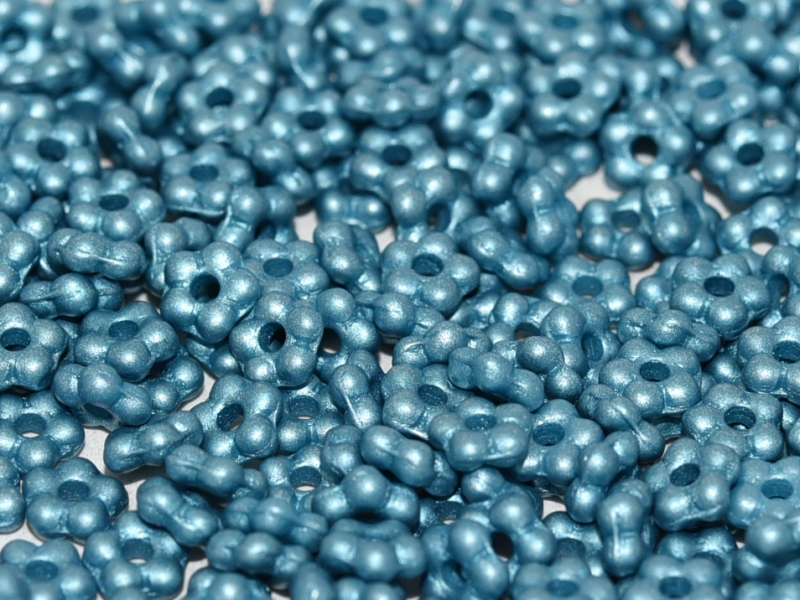 FN-02010-29436 Metallic Mat Blue Turquoise Forget-Me-Not Beads 50 Pc.-12962