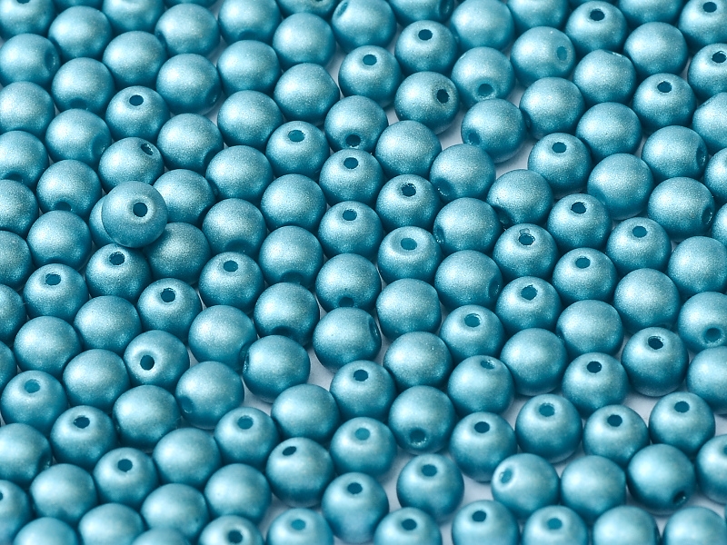 06-R-02010-29436 Alabaster Metallic Mat Arctic Blue Round 6 mm. 50 Pc.-0