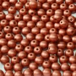 08-R-02010-29408 Alabaster Metallic Mat Brick Red Round 8 mm. 25 Pc.-0
