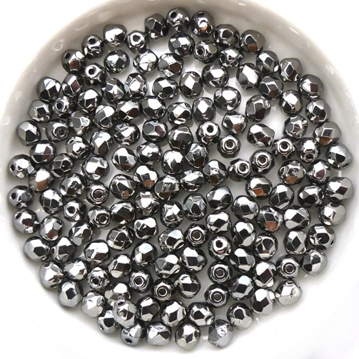 0020242 Crystal Full Chrome facet 4 mm. 50 Pc.-13403