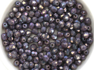 0080518 Opaque Grey Nebula facet 4 mm. 50 Pc.-13626