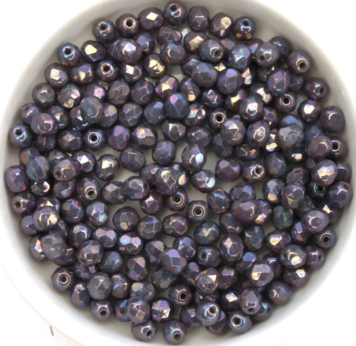 0080518 Opaque Grey Nebula facet 4 mm. 50 Pc.-13626