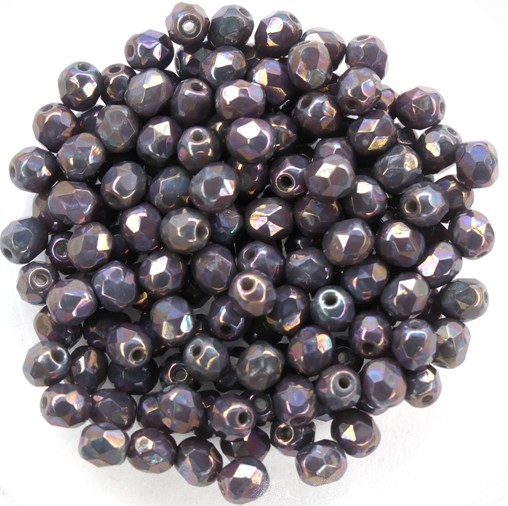 0080518 Opaque Grey Nebula facet 4 mm. 50 Pc.-0 0080518 Opaque Grey Nebula facet 4 mm. 50 Pc.-0