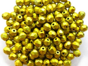 0130129 Metalust Yellow Gold facet 4 mm. 50 Pc.-13432