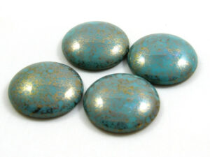 CP-18 Opaque Blue Turquoise Bronze Cabochon Par Puca® 18 mm. Round-13472