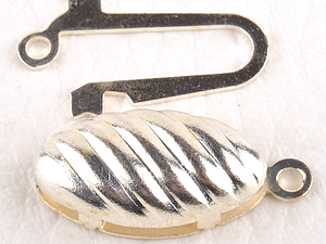 0160211 Oval Fish-Hook Clasp, Silver Color.-0